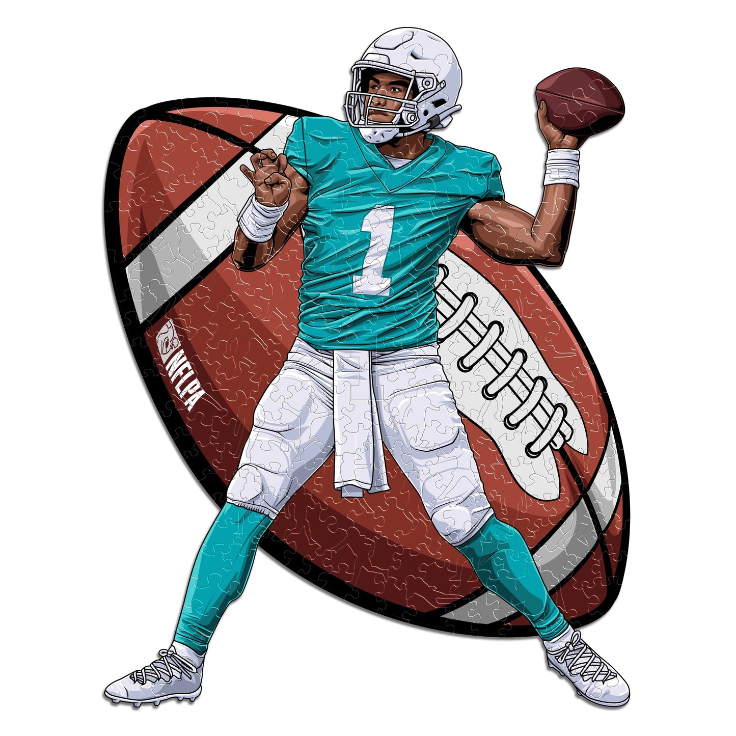 Tua Tagovailoa - Rompecabezas de Madera
