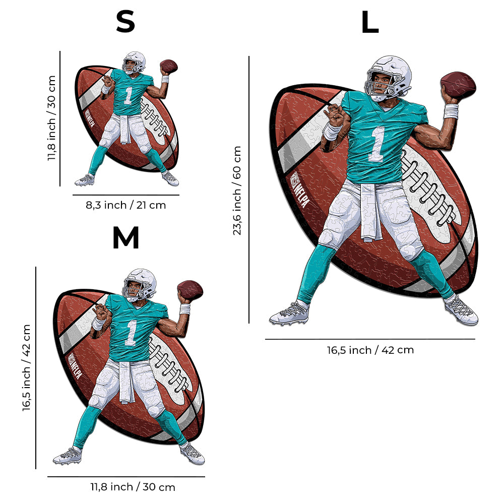 Tua Tagovailoa - Rompecabezas de Madera