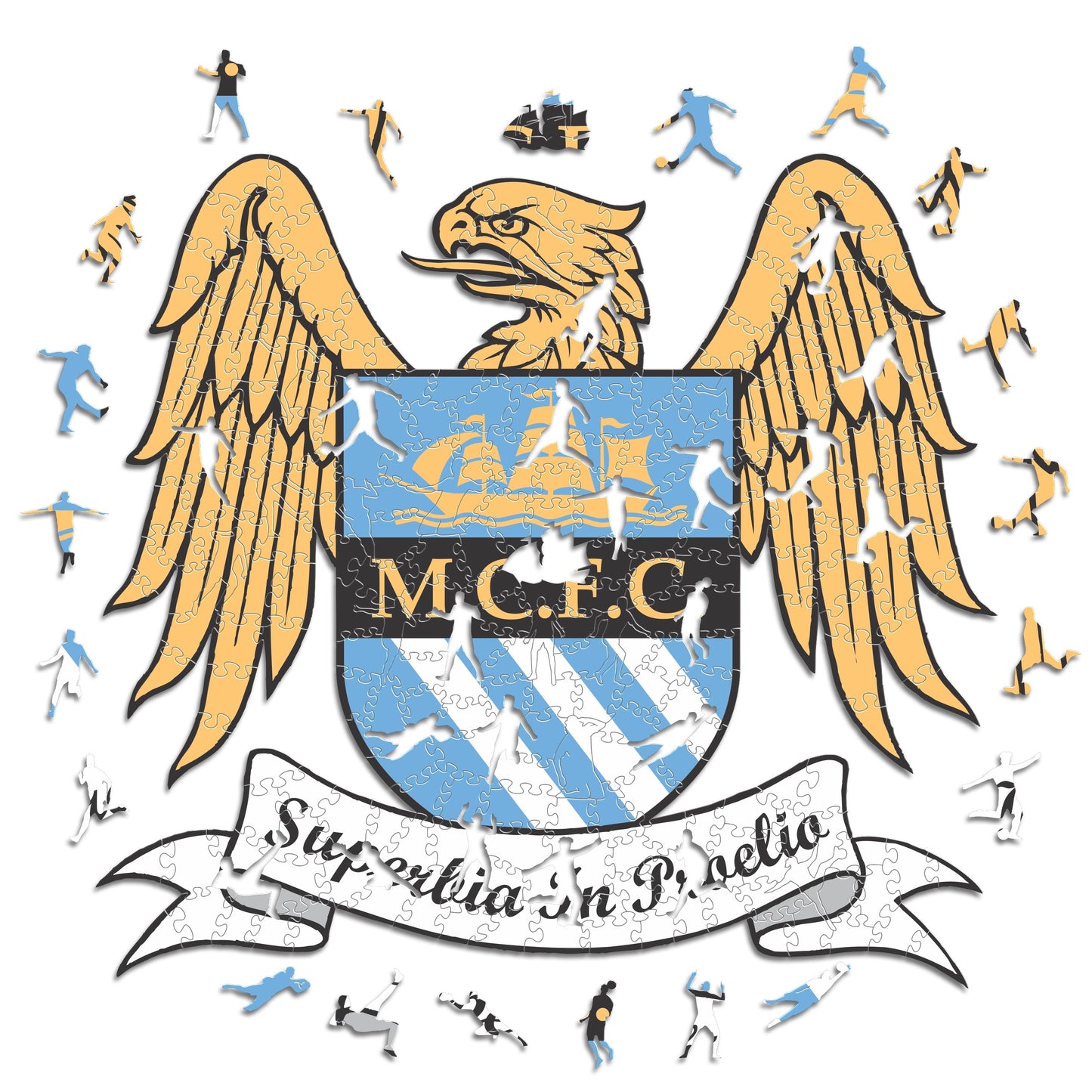 Manchester City FC® Retro Escudo - Rompecabezas de Madera