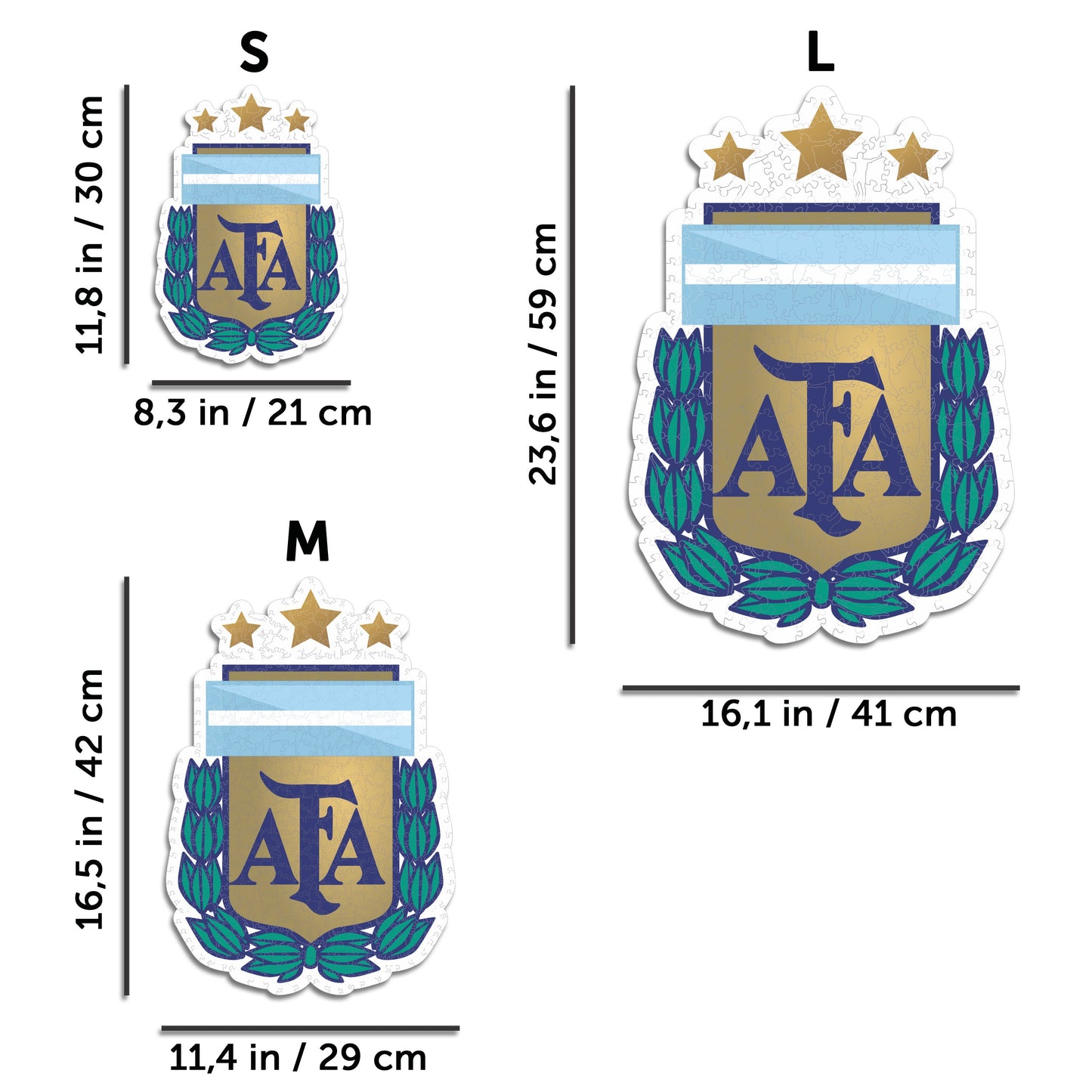 Selección de Fútbol de Argentina® Escudo - Rompecabezas de Madera