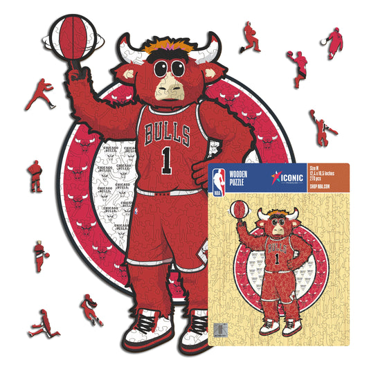 Chicago Bulls™ Mascota - Rompecabezas de Madera