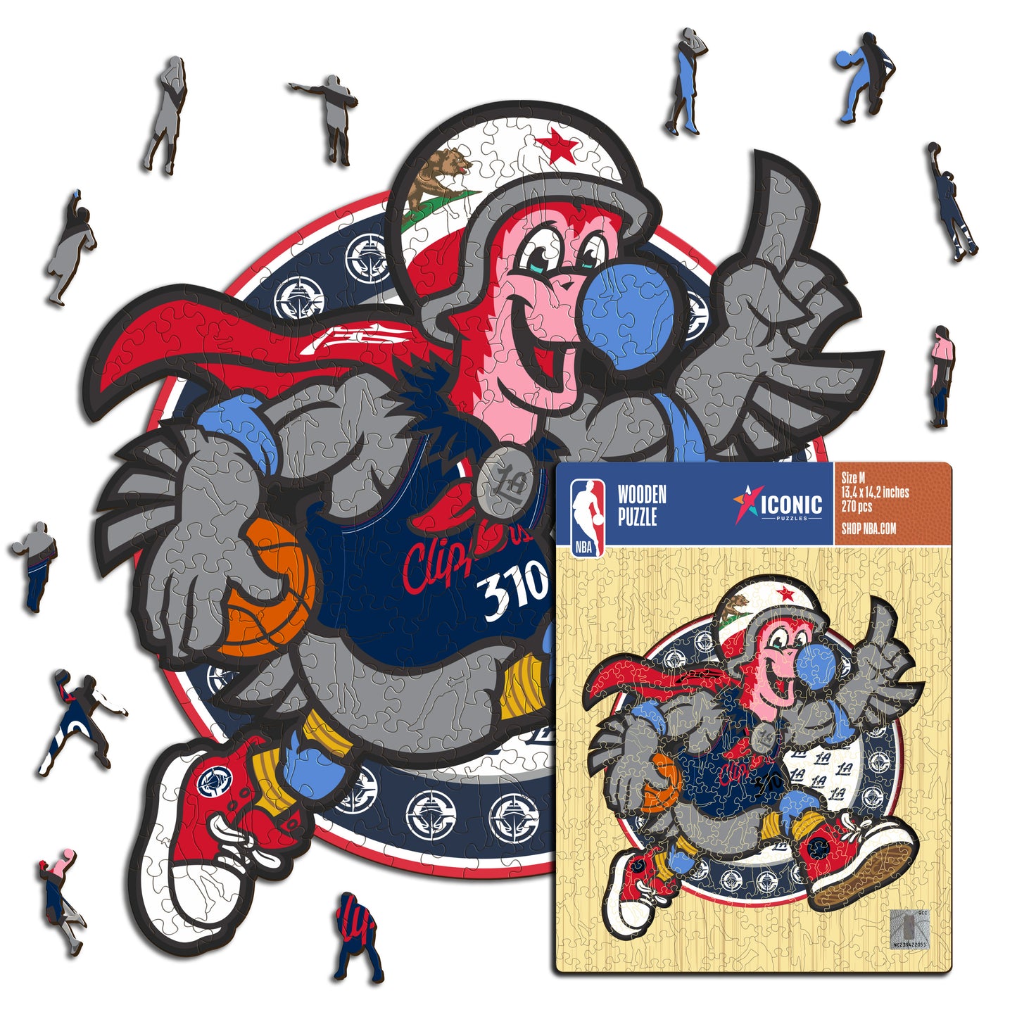 Los Angeles Clippers™ Mascota Rompecabezas de Madera