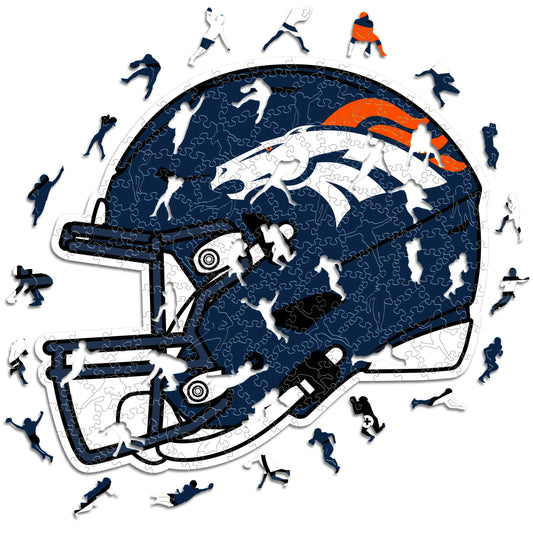 Denver Broncos™ Casco - Rompecabezas de Madera