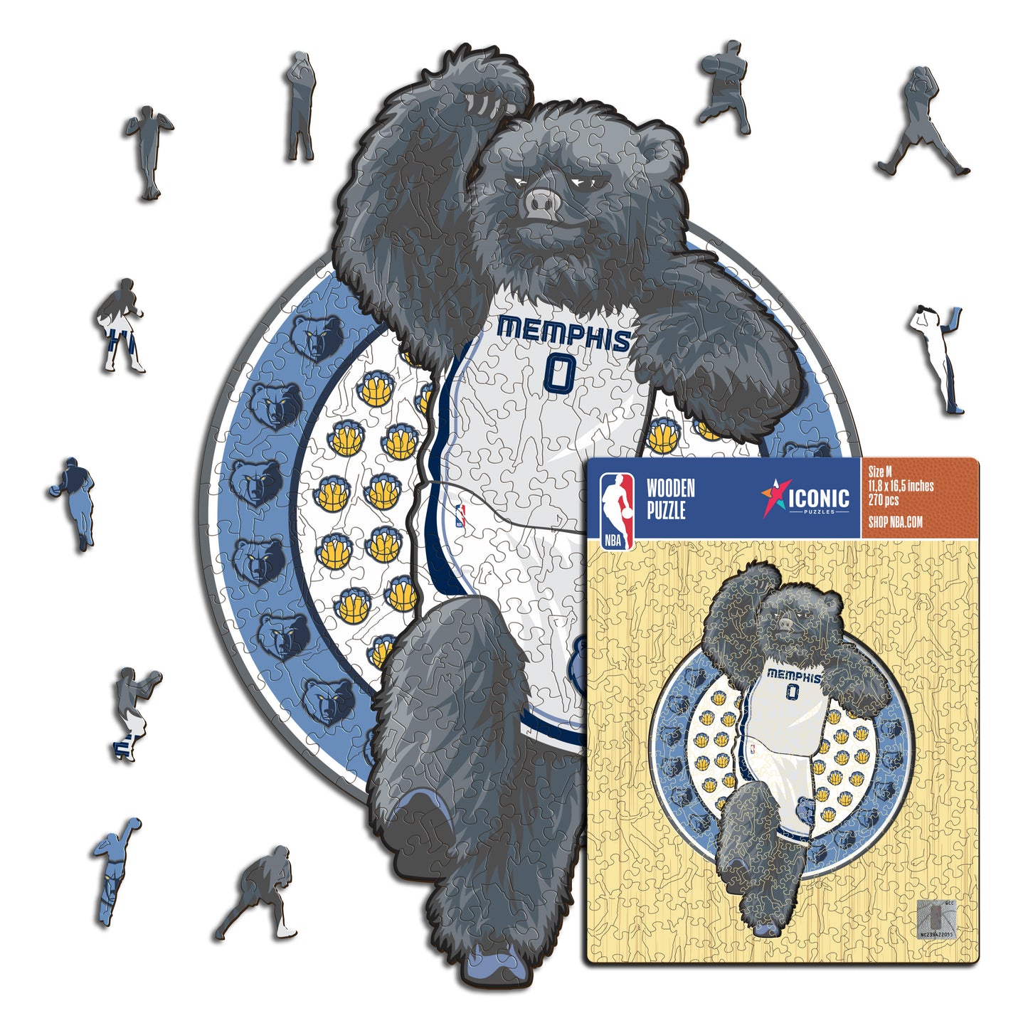 Memphis Grizzlies™ Mascota Rompecabezas de Madera