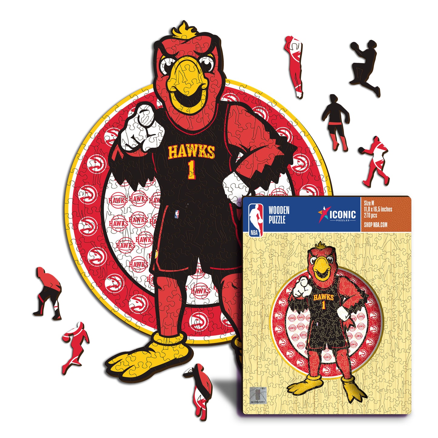 Atlanta Hawks™ Mascota Rompecabezas de Madera