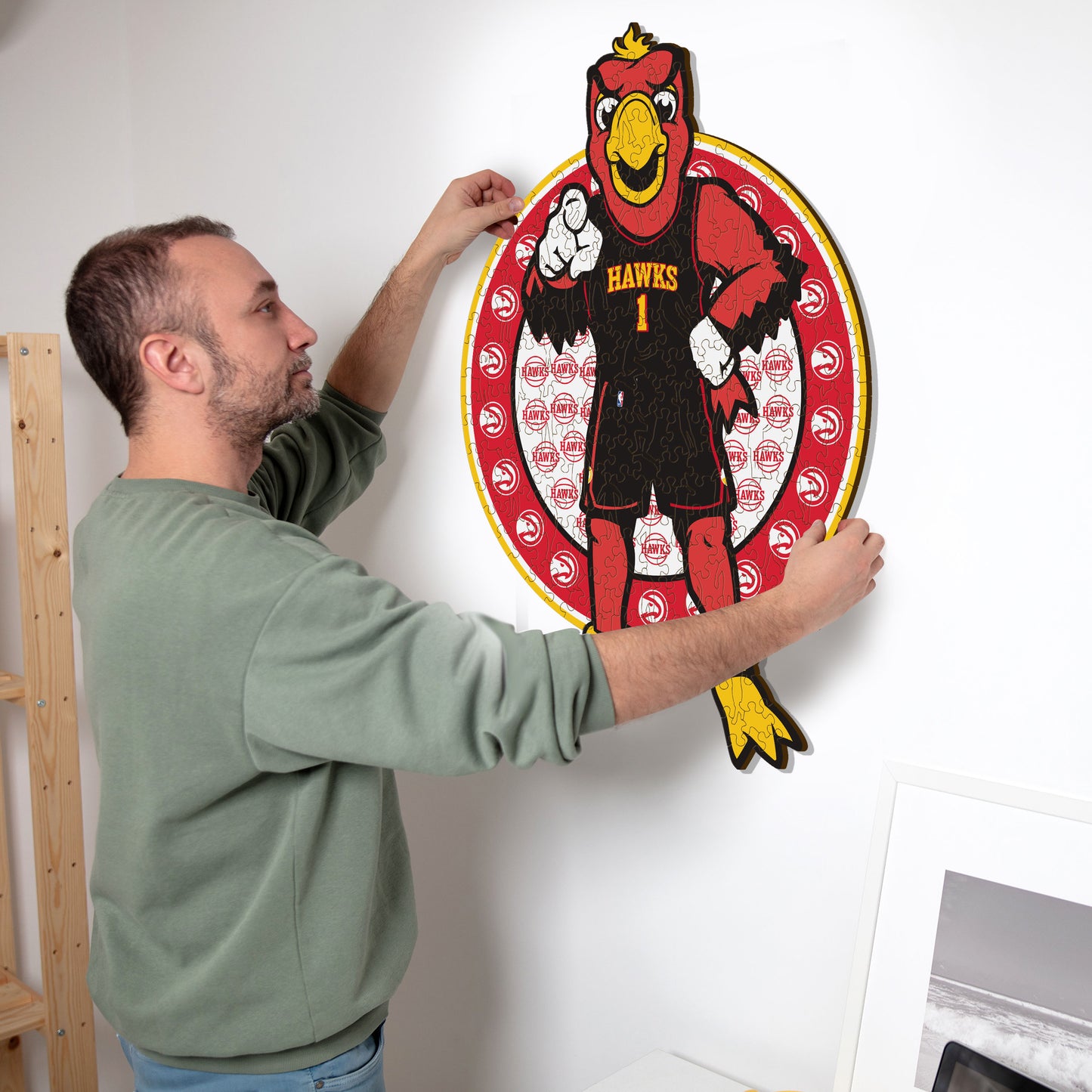 Atlanta Hawks™ Mascota Rompecabezas de Madera