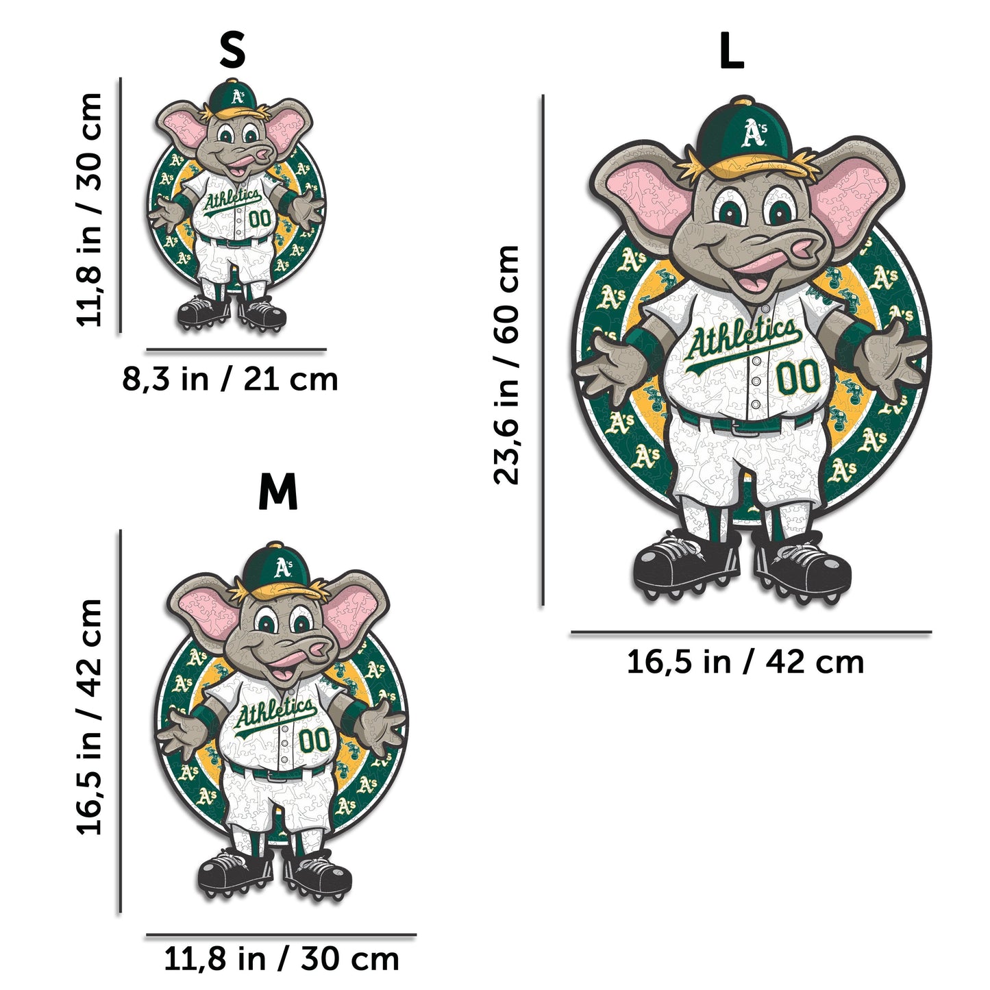 Oakland Athletics™ Mascota - Rompecabezas de Madera