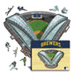 Milwaukee Brewers™ American Family Field - Rompecabezas de Madera