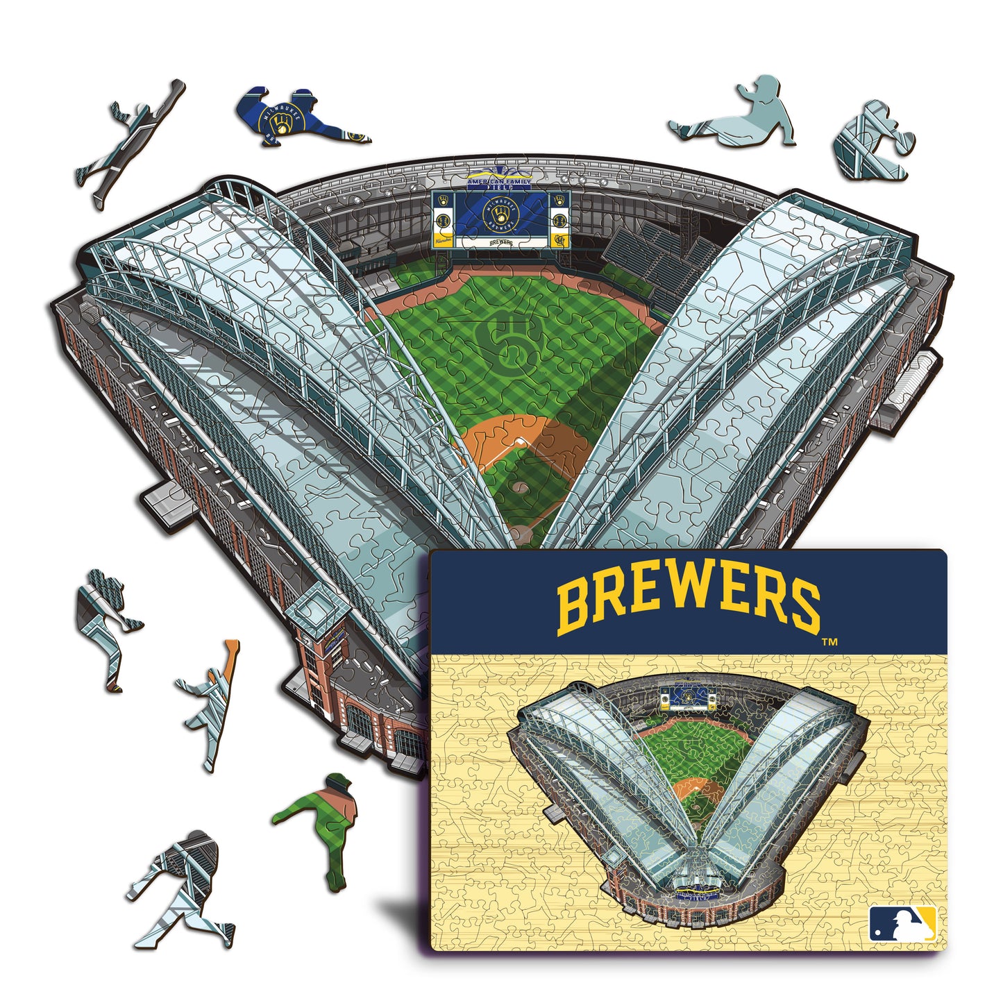 Milwaukee Brewers™ American Family Field - Rompecabezas de Madera