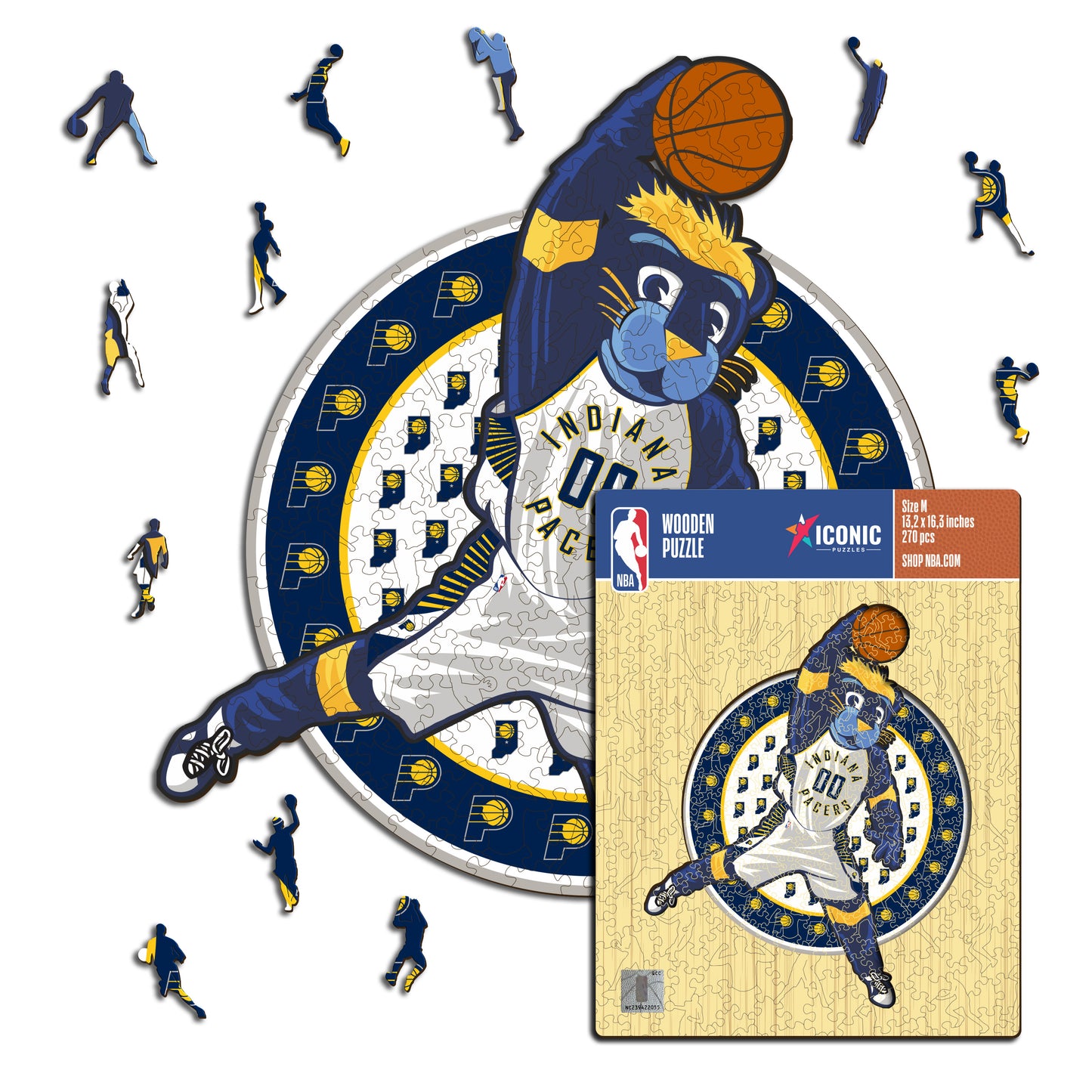 Indiana Pacers™ Mascota Rompecabezas de Madera