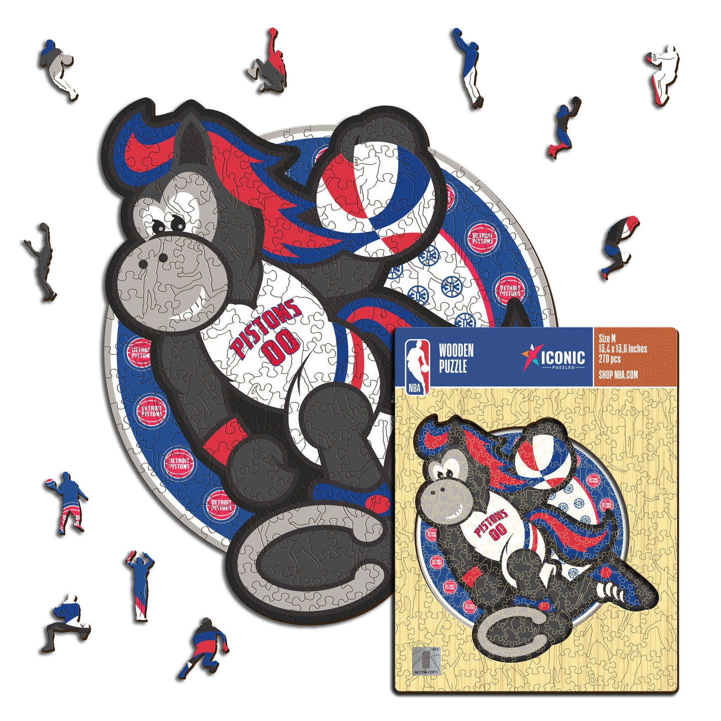 Detroit Pistons™ Mascota Rompecabezas de Madera