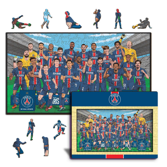 PSG FC® 2024/25 Equipo 'Ganadores del Triplete' - Rompecabezas de Madera