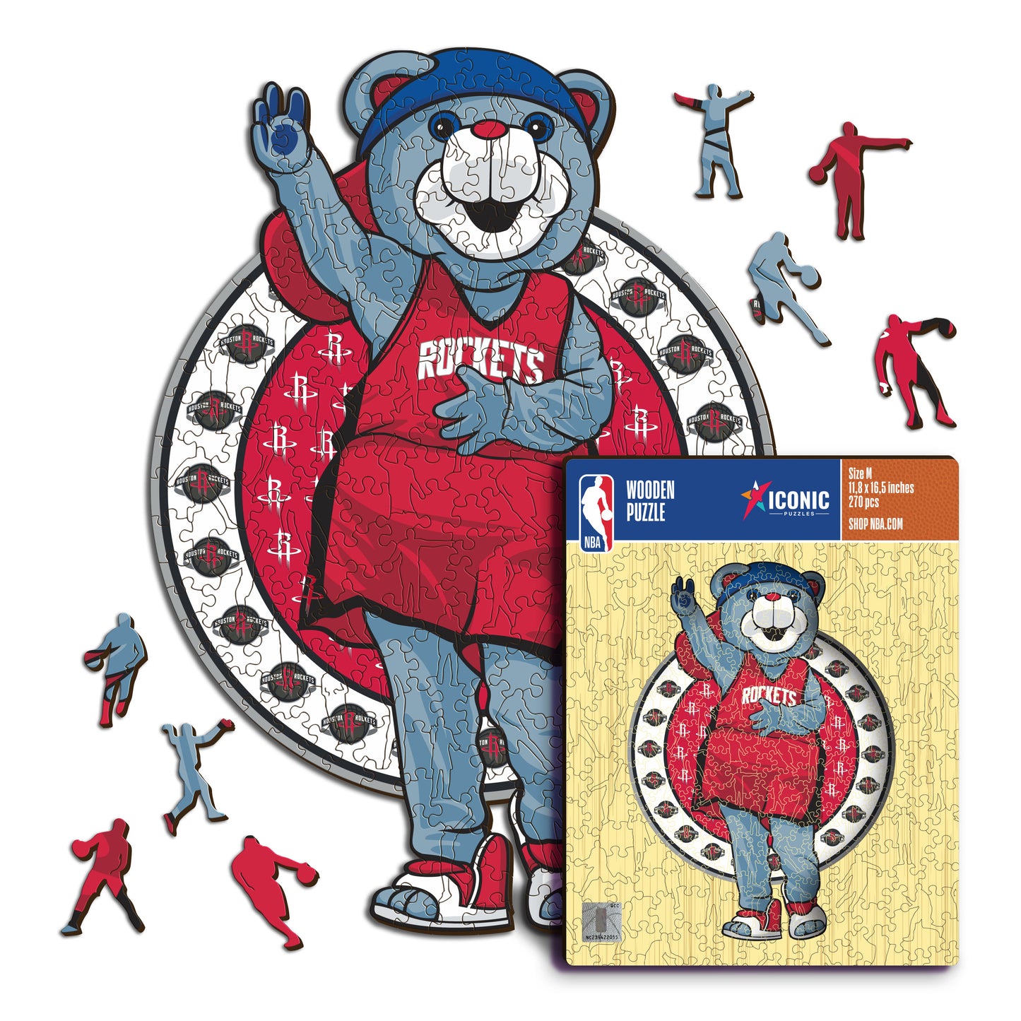 Houston Rockets™ Mascota Rompecabezas de Madera