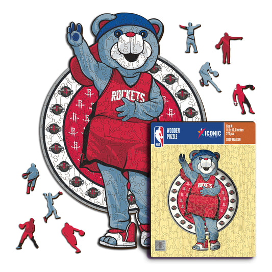 Houston Rockets™ Mascota Rompecabezas de Madera