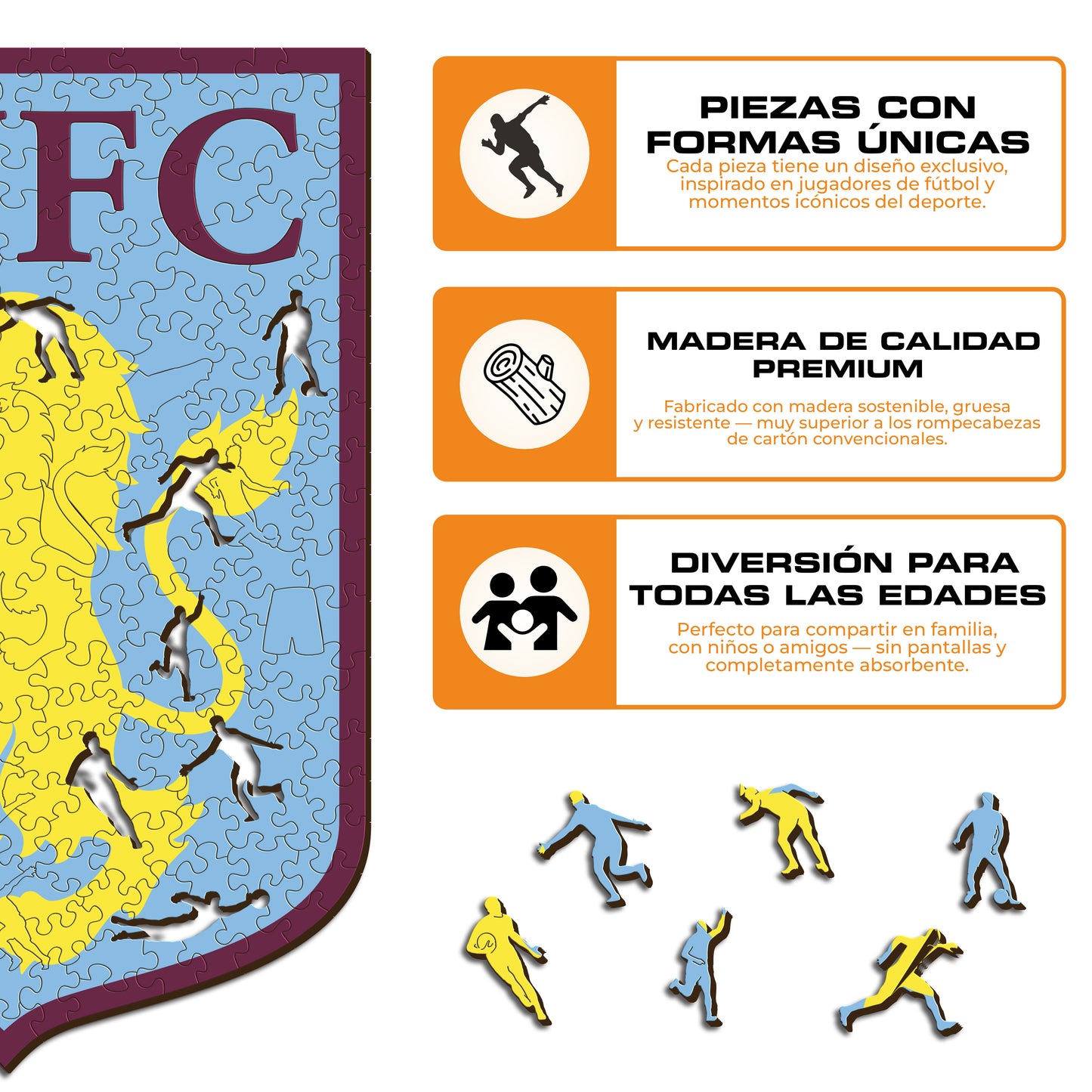 Aston Villa FC® Escudo - Rompecabezas de Madera