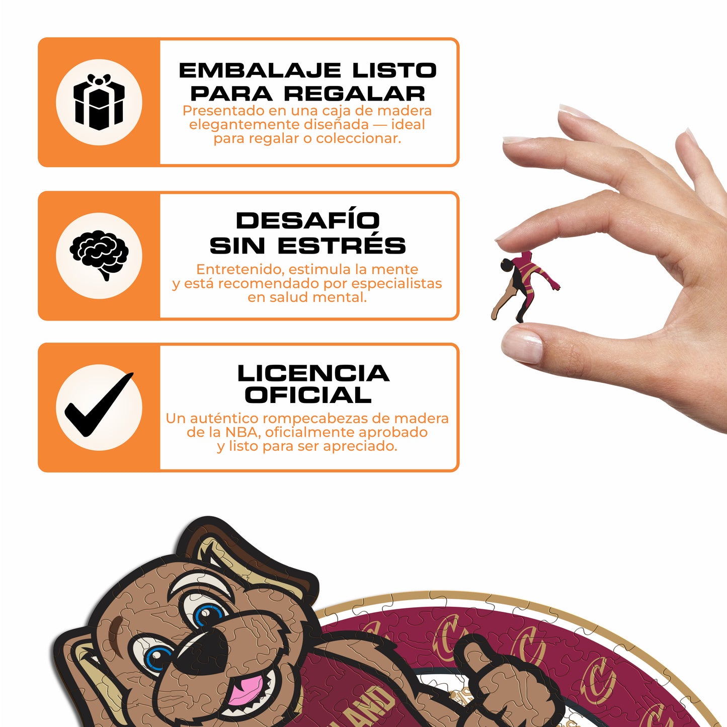 Cleveland Cavaliers™ Mascota Rompecabezas de Madera