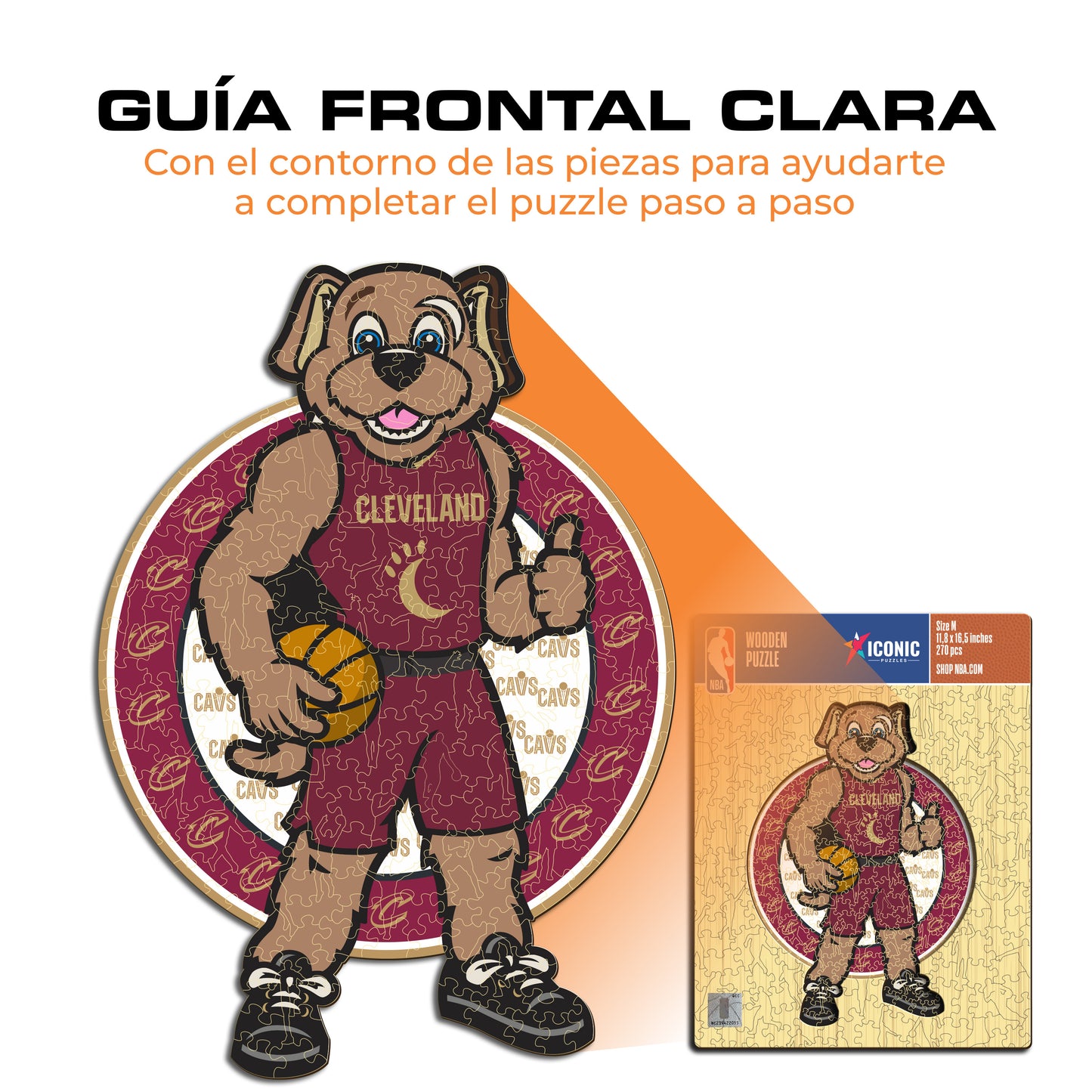 Cleveland Cavaliers™ Mascota Rompecabezas de Madera