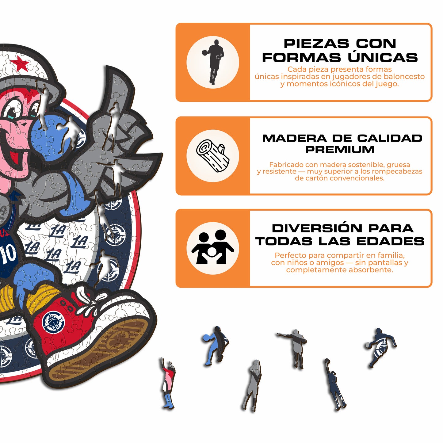 Los Angeles Clippers™ Mascota Rompecabezas de Madera