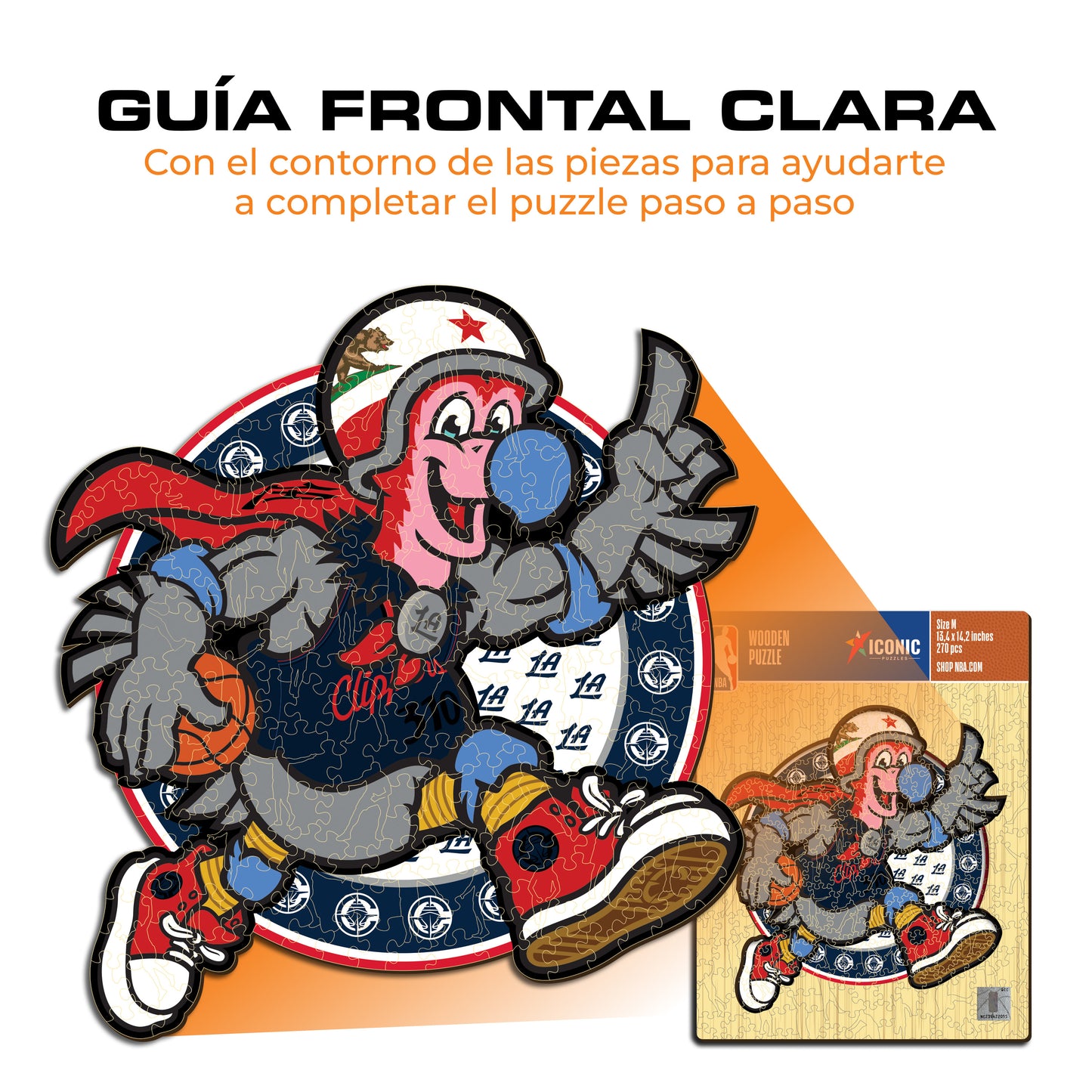 Los Angeles Clippers™ Mascota Rompecabezas de Madera