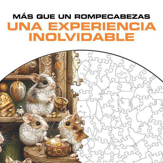 Hámsteres Curiosos - Rompecabezas de Madera