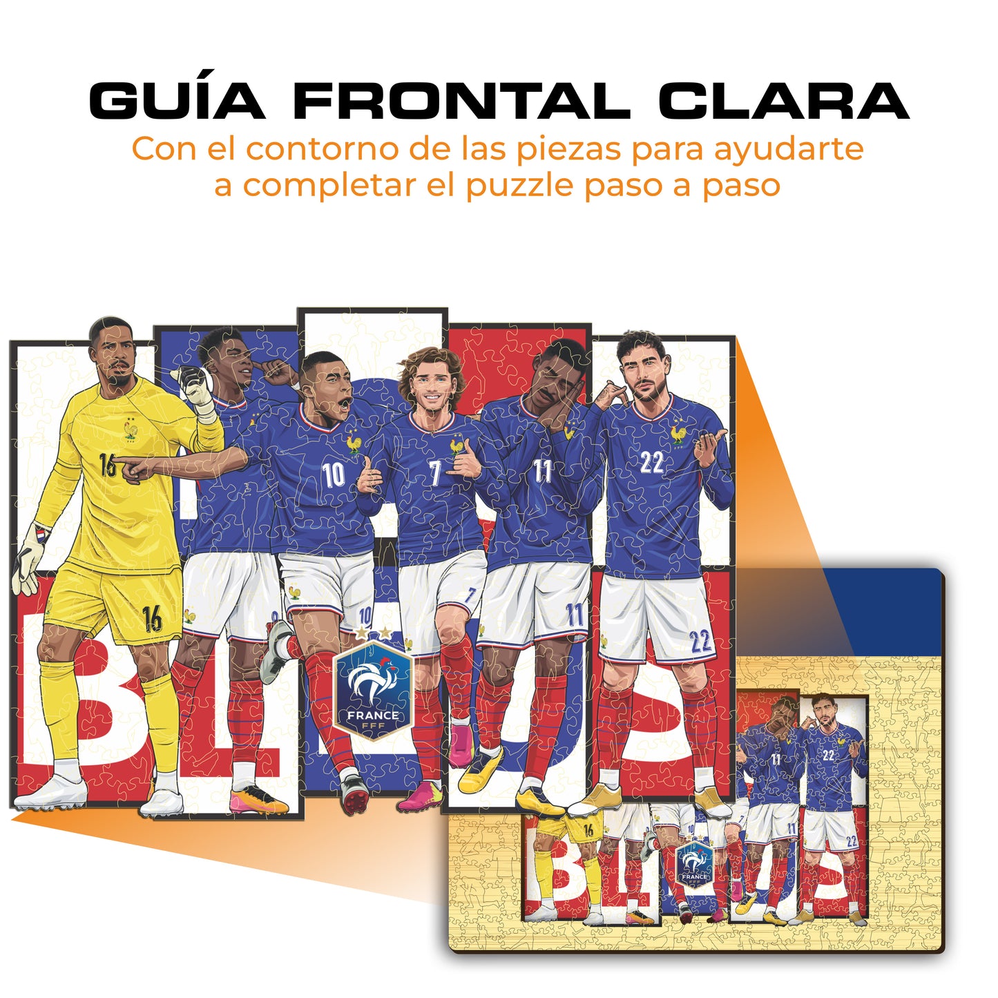 Selección Francesa® 6 Jugadores - Rompecabezas de Madera