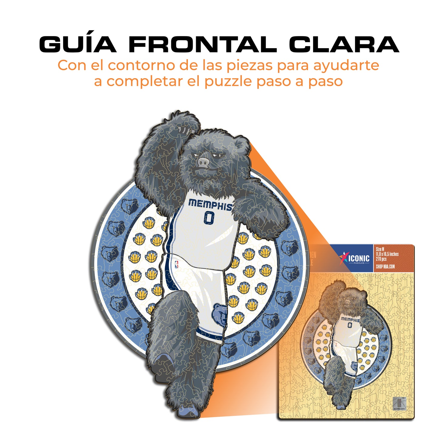Memphis Grizzlies™ Mascota Rompecabezas de Madera