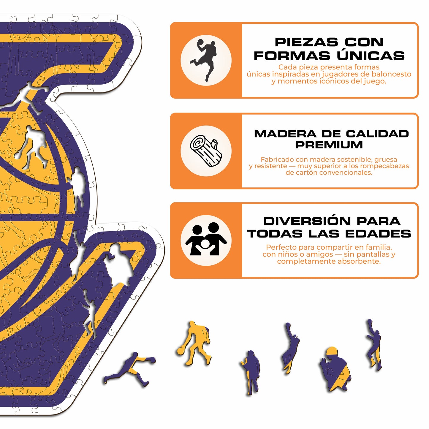 Los Angeles Lakers™ Logo Rompecabezas de Madera
