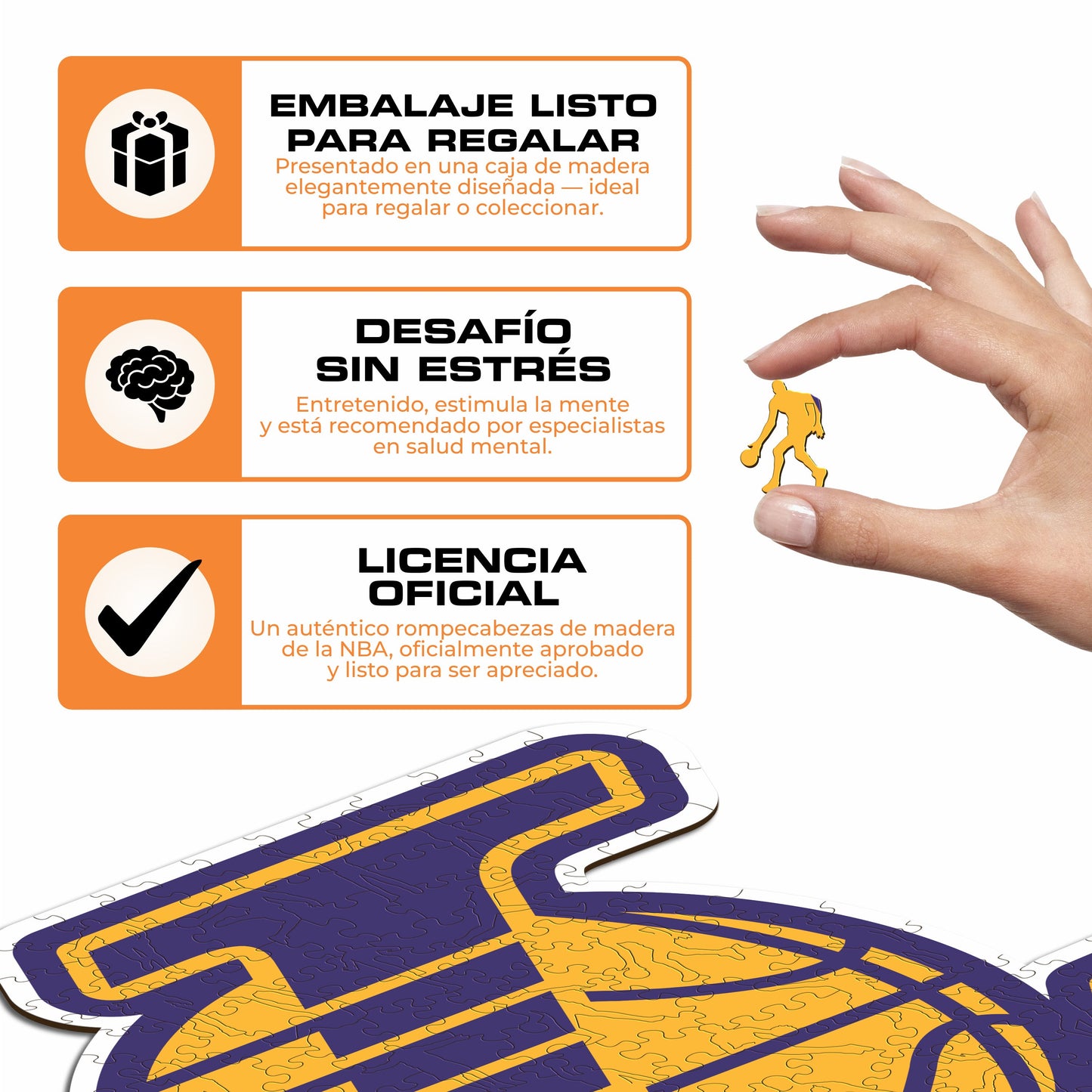 Los Angeles Lakers™ Logo Rompecabezas de Madera
