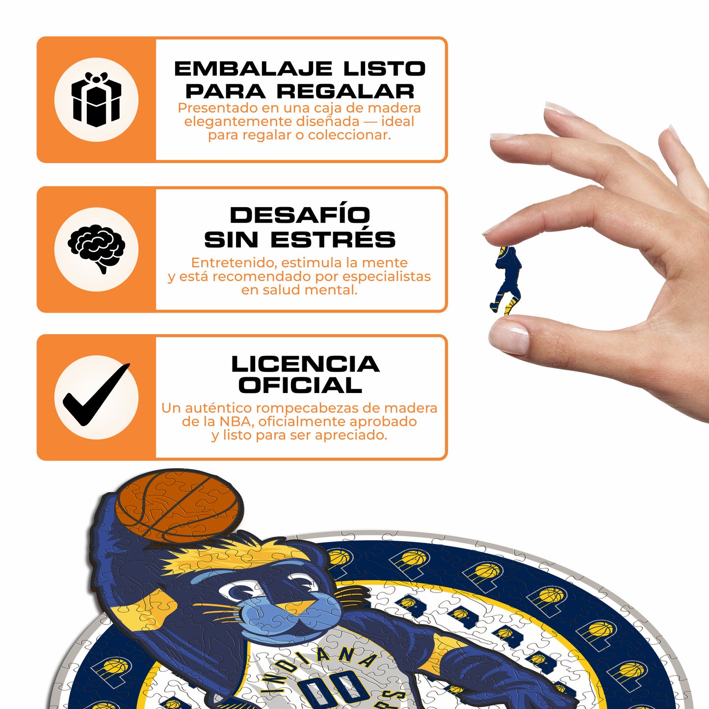 Indiana Pacers™ Mascota Rompecabezas de Madera