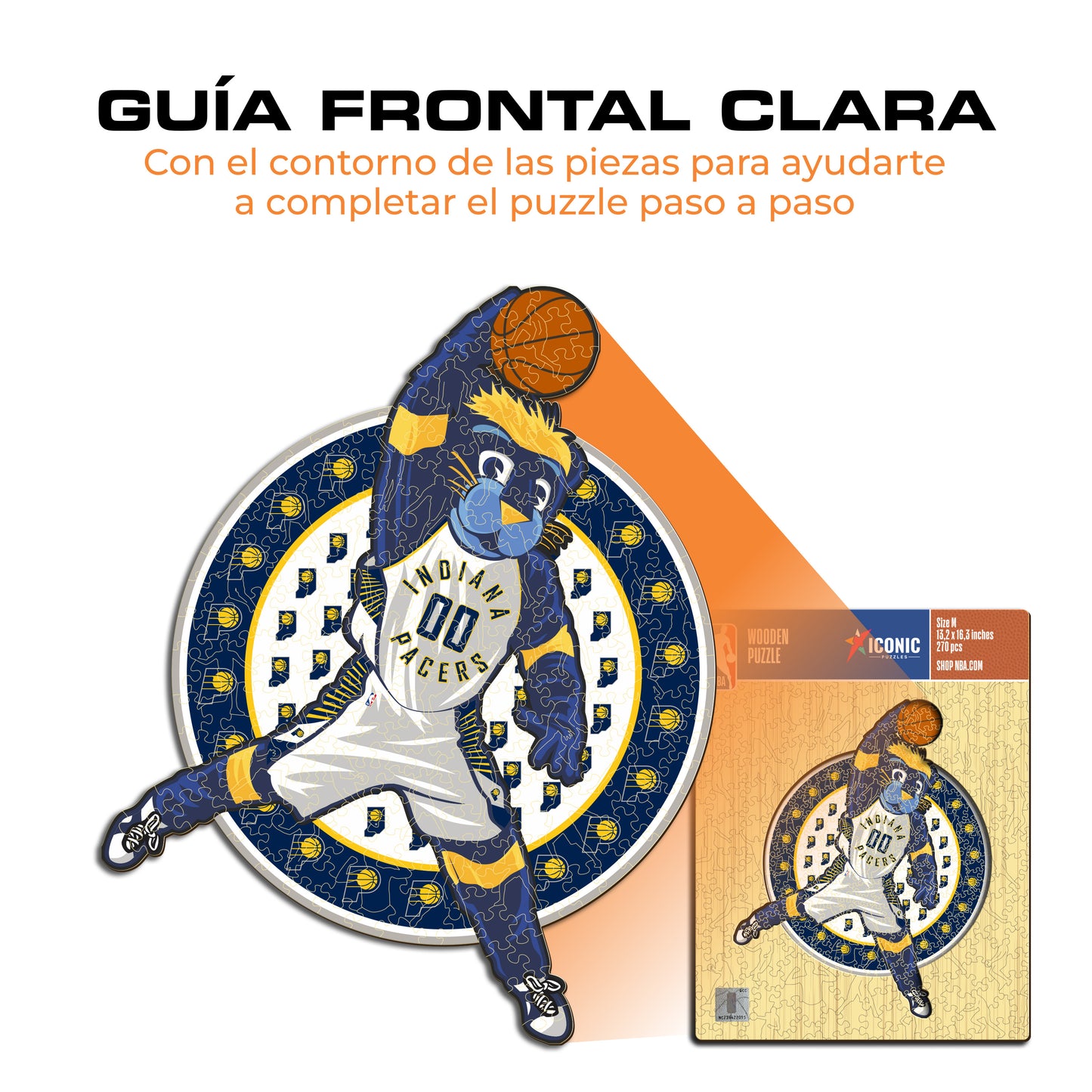 Indiana Pacers™ Mascota Rompecabezas de Madera