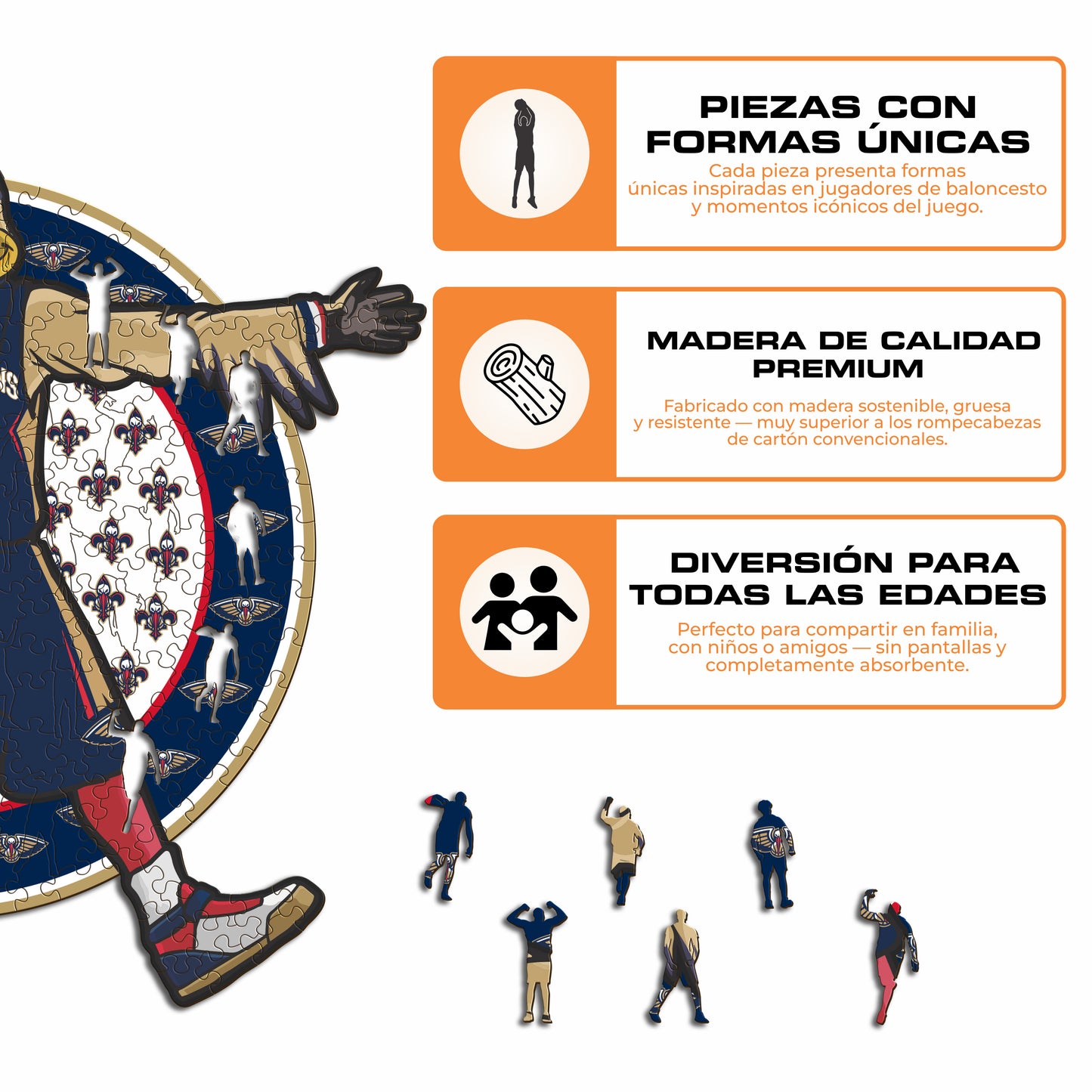 New Orleans Pelicans™ Mascota Rompecabezas de Madera