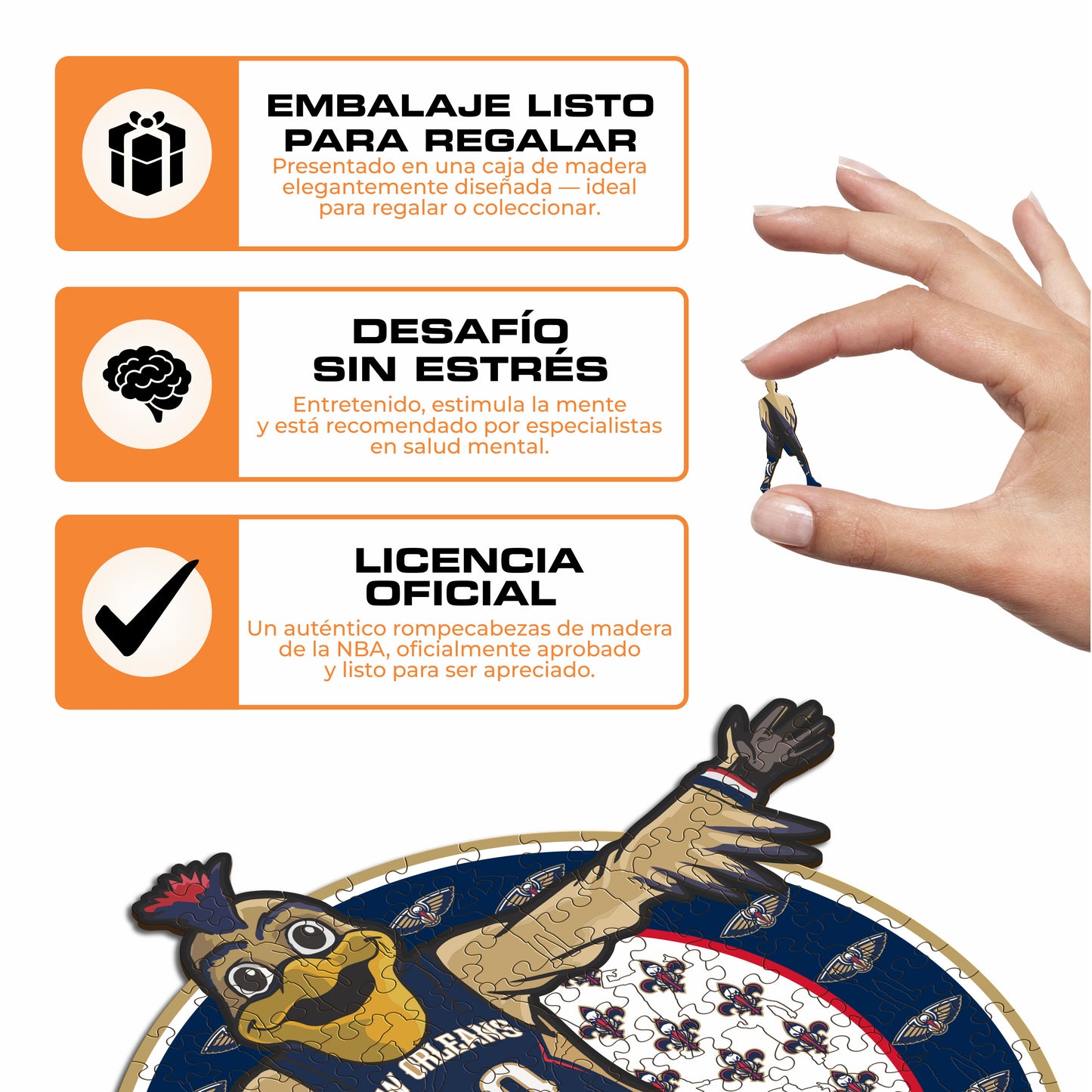 New Orleans Pelicans™ Mascota Rompecabezas de Madera