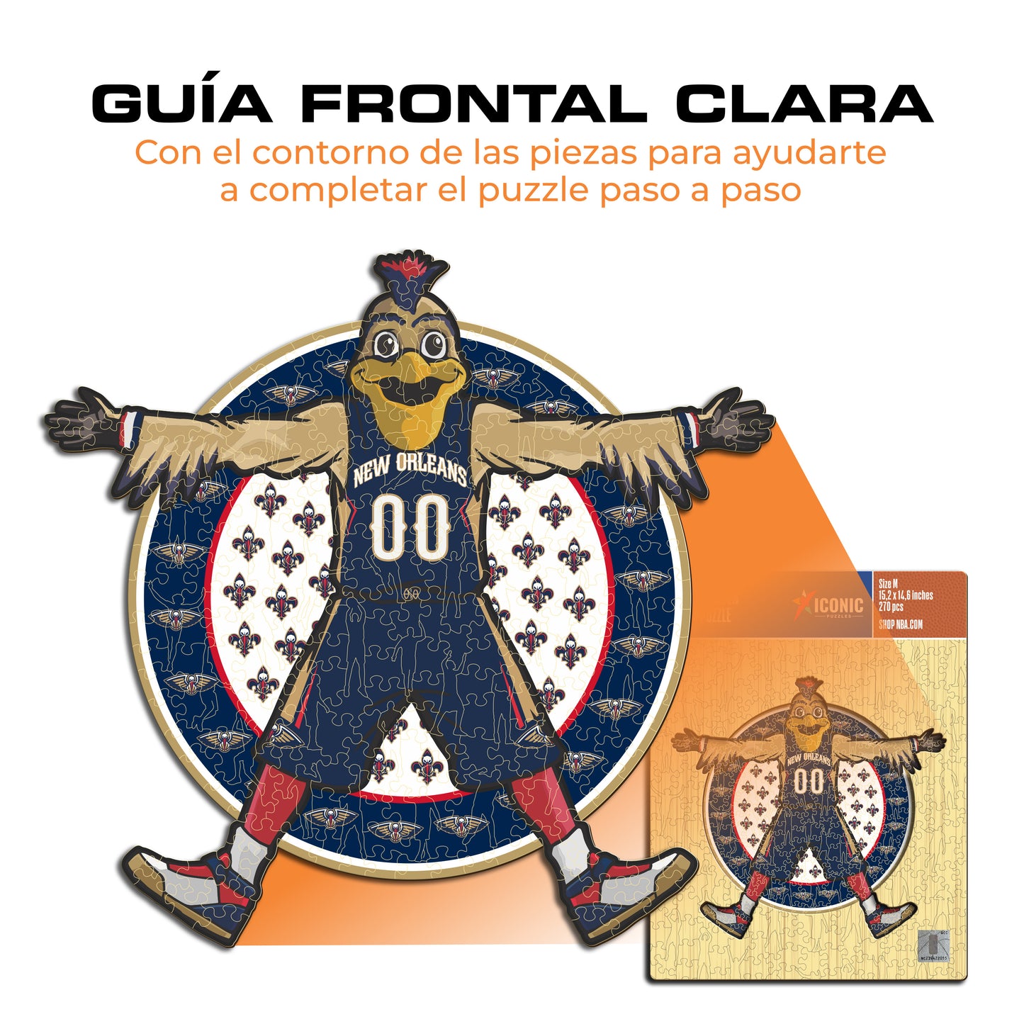 New Orleans Pelicans™ Mascota Rompecabezas de Madera