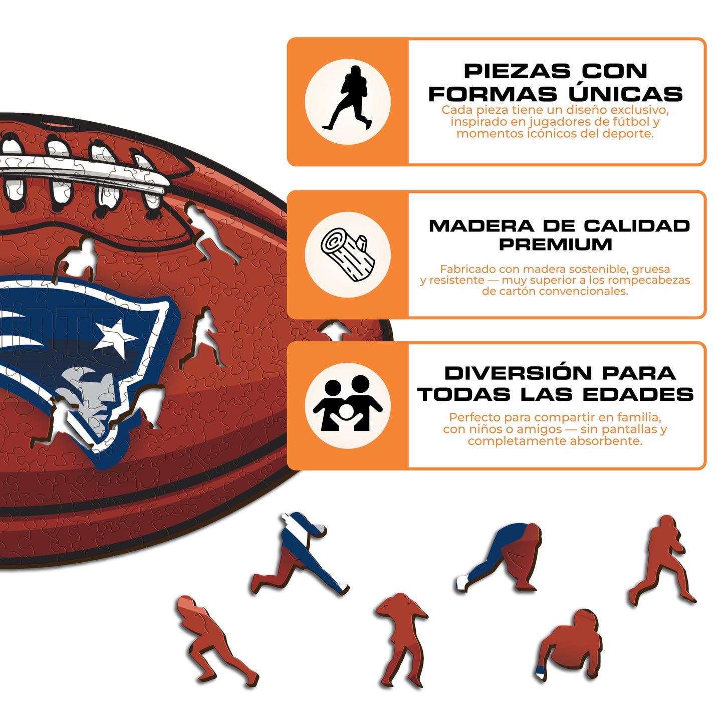 New England Patriots™ - Rompecabezas de Madera