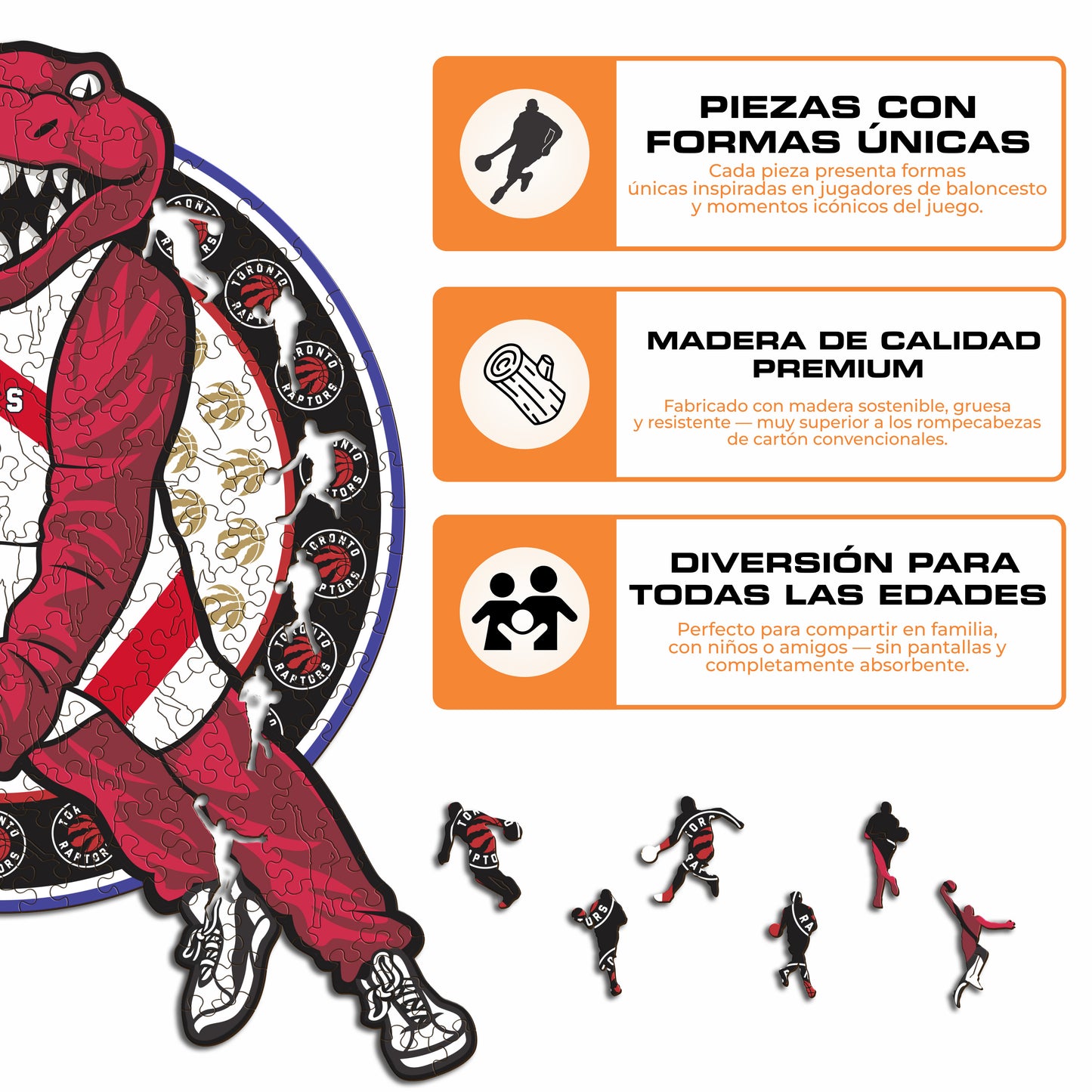 Toronto Raptors™ Mascota Rompecabezas de Madera