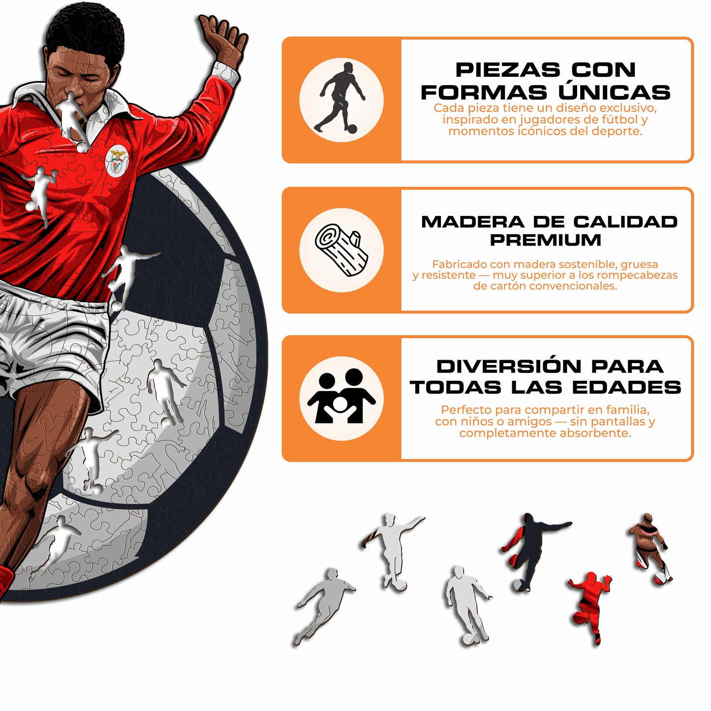 Eusébio - Rompecabezas de Madera
