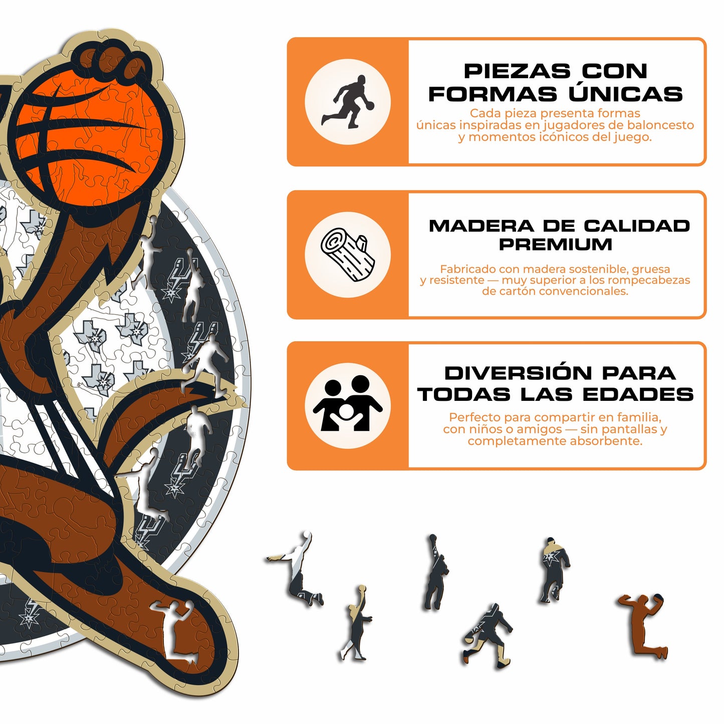 San Antonio Spurs™ Mascota Rompecabezas de Madera
