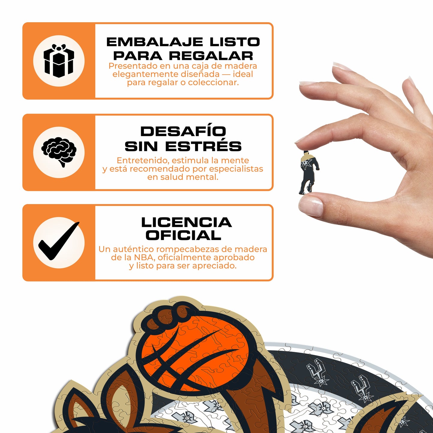 San Antonio Spurs™ Mascota Rompecabezas de Madera