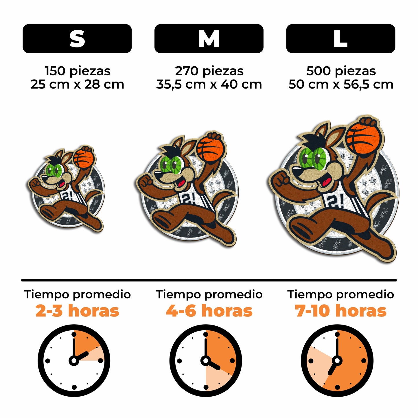 San Antonio Spurs™ Mascota Rompecabezas de Madera