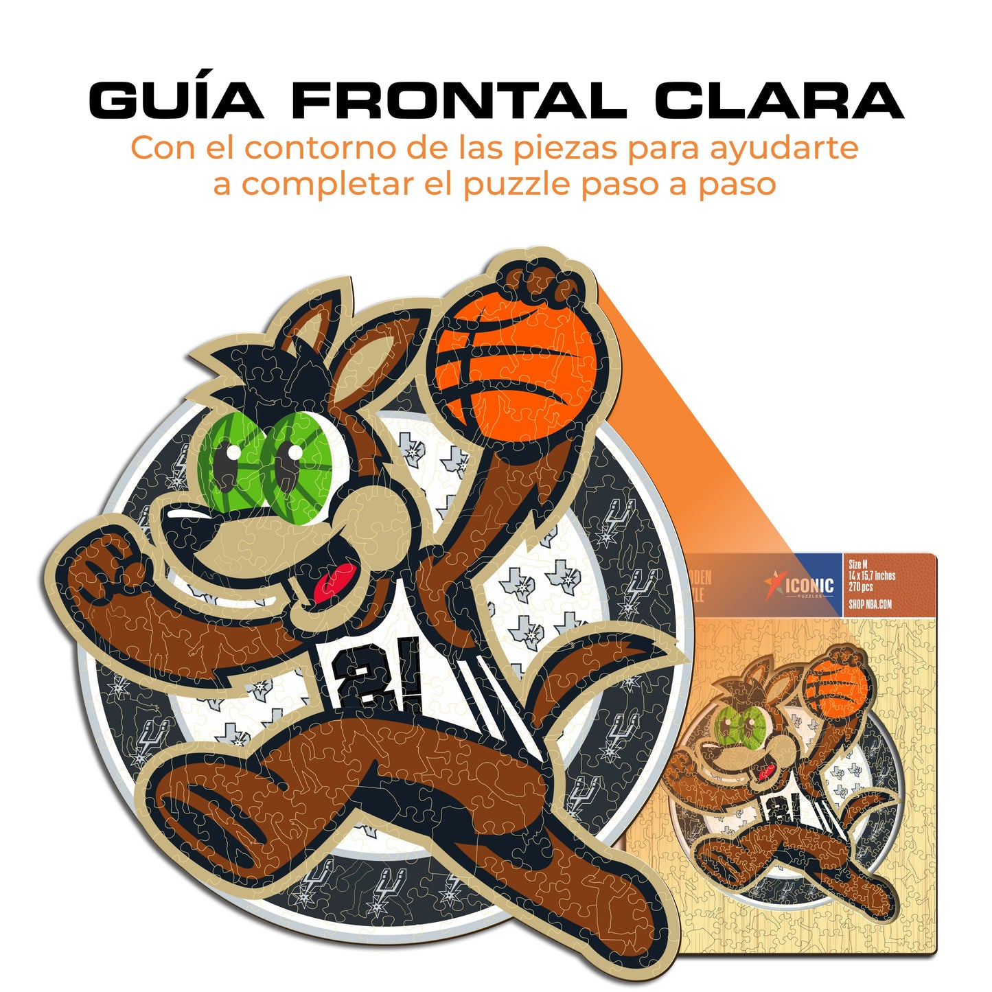 San Antonio Spurs™ Mascota Rompecabezas de Madera