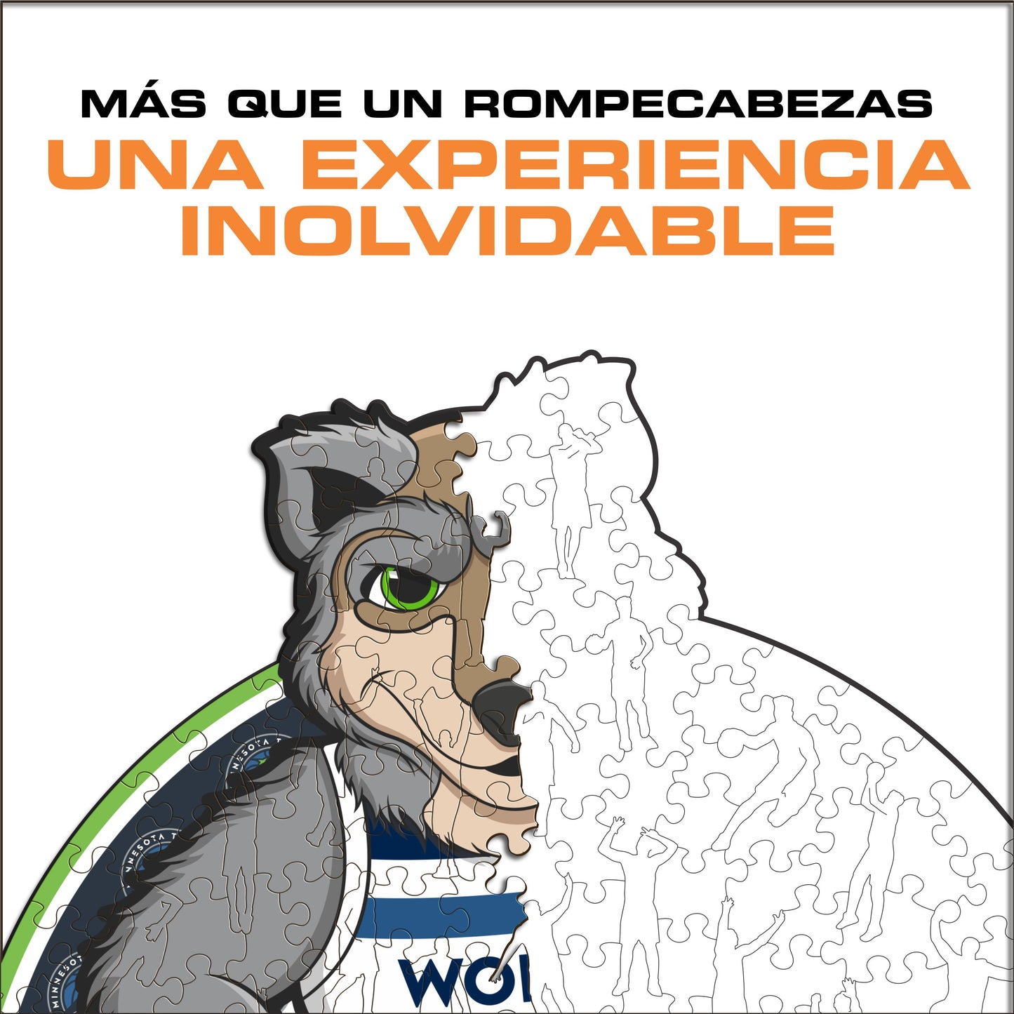 Minnesota Timberwolves™ Mascota Rompecabezas de Madera