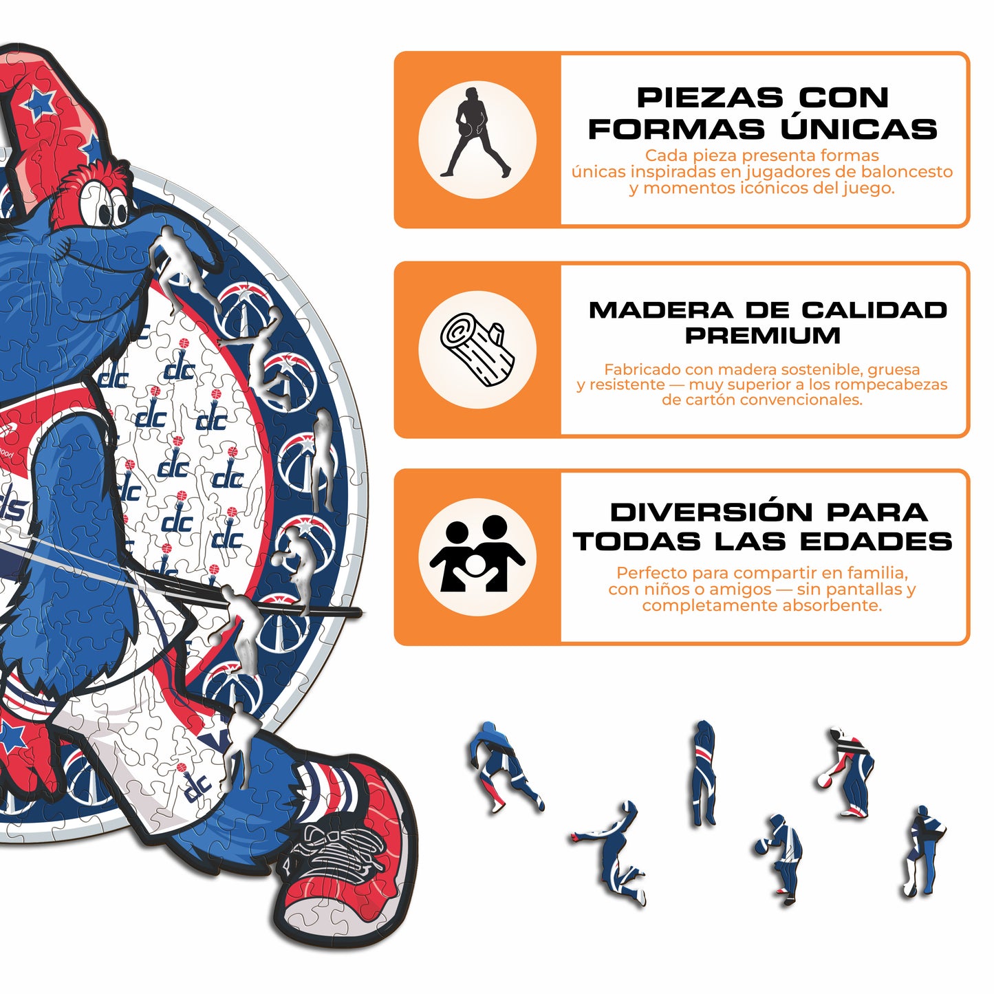 Washington Wizards™ Mascota Rompecabezas de Madera