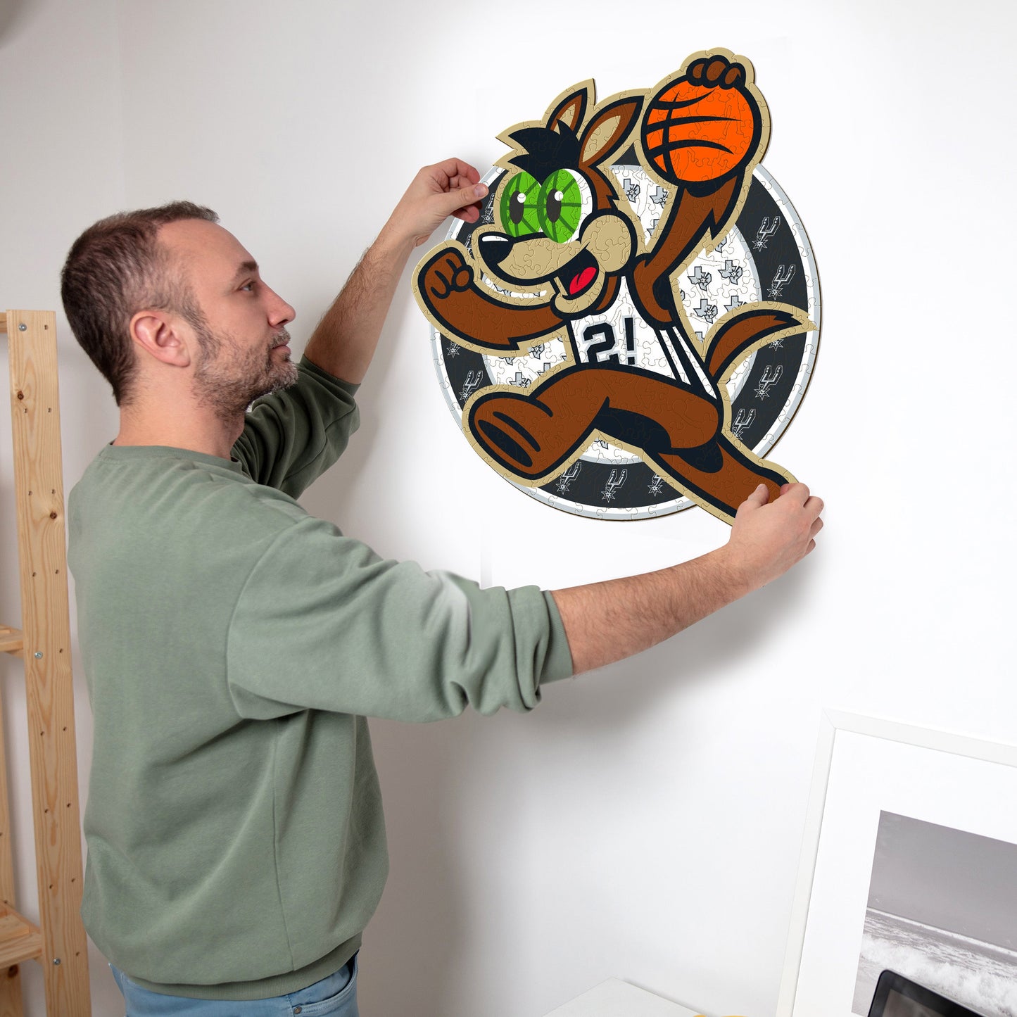 San Antonio Spurs™ Mascota Rompecabezas de Madera