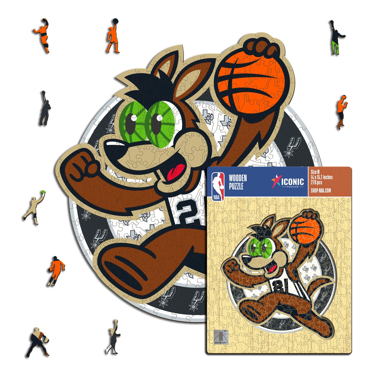 San Antonio Spurs™ Mascota Rompecabezas de Madera