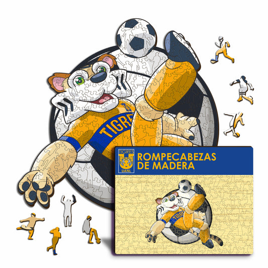 Tigres UANL® Mascota - Rompecabezas de Madera