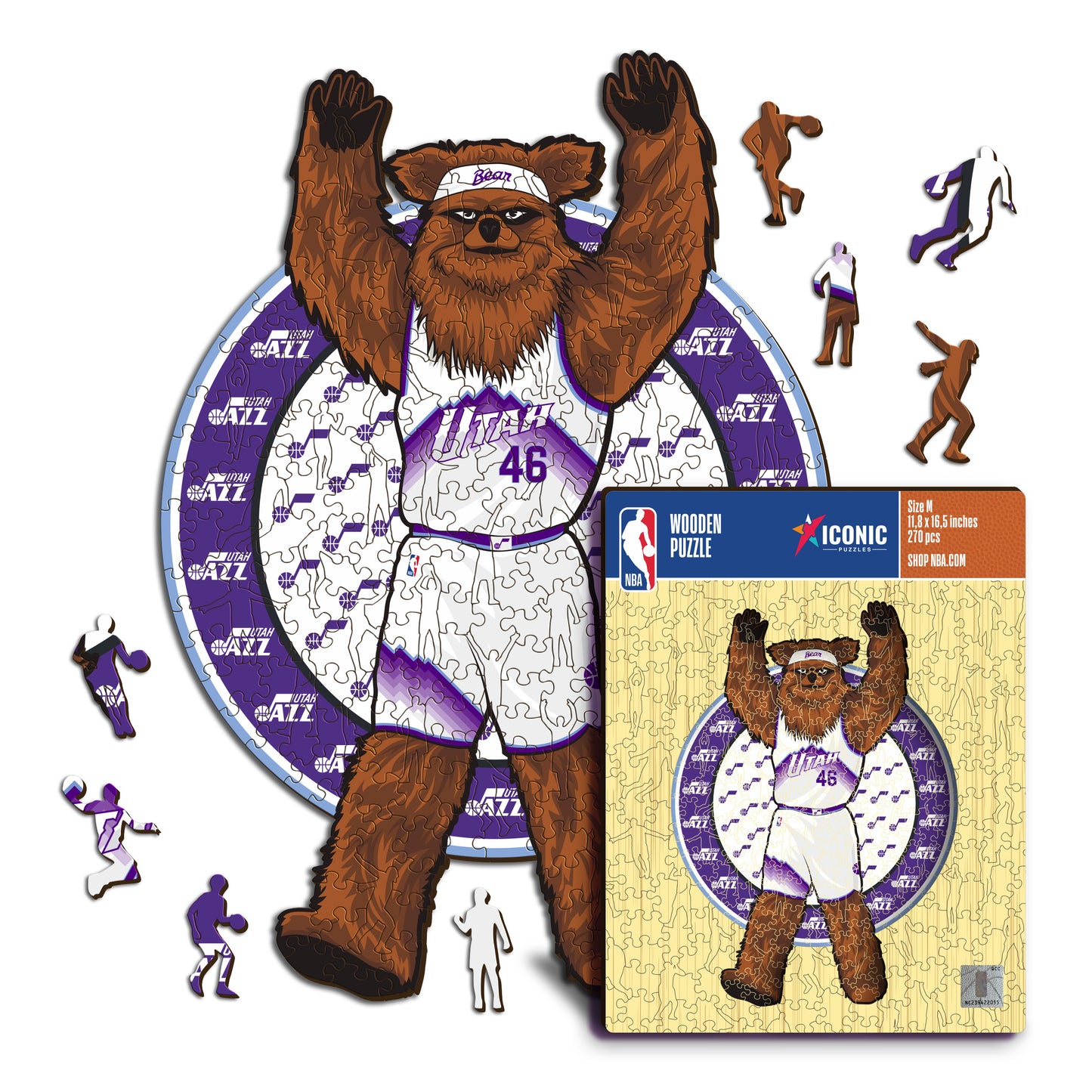 Utah Jazz™ Mascota Rompecabezas de Madera