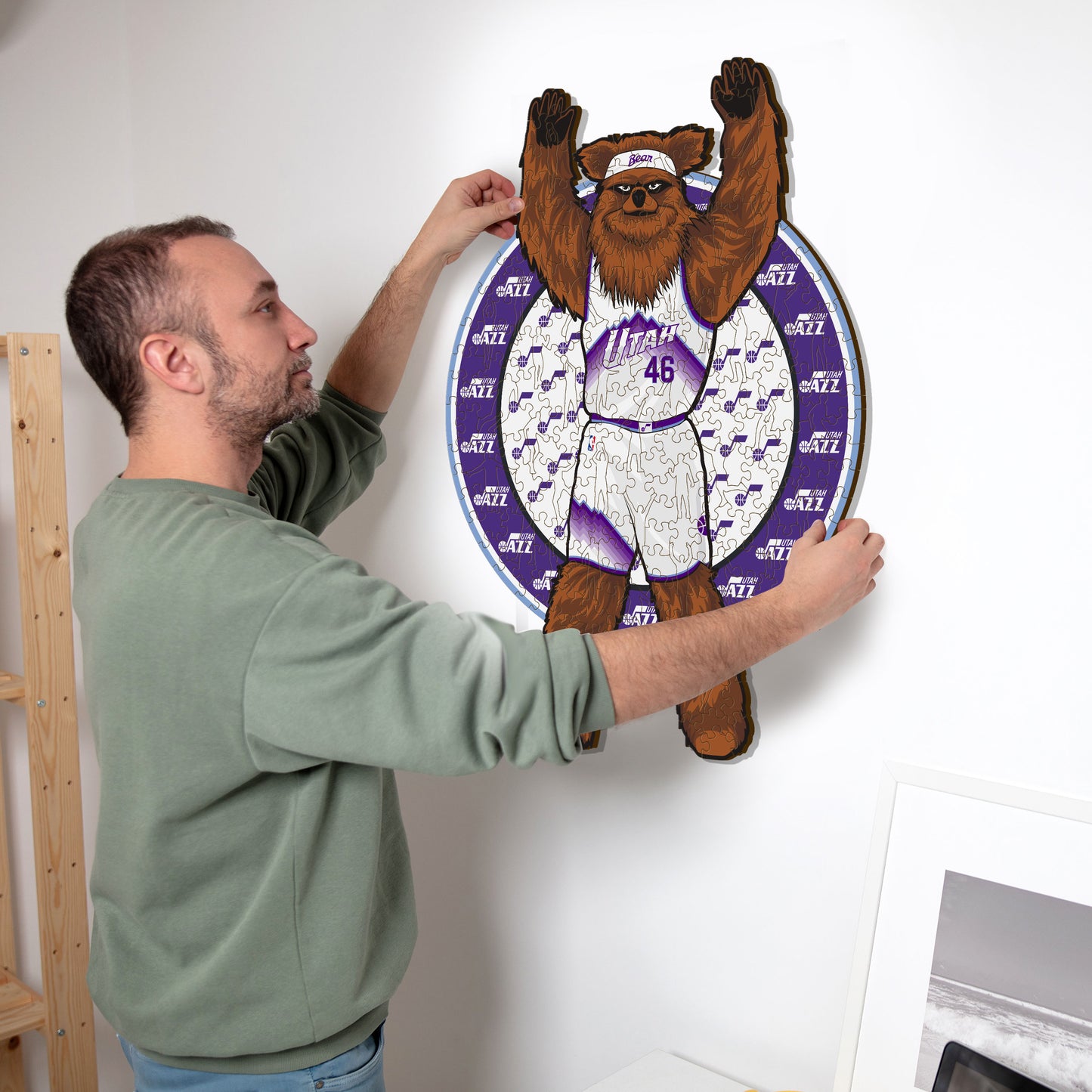 Utah Jazz™ Mascota Rompecabezas de Madera