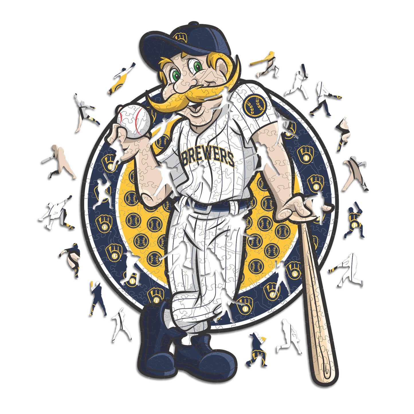 Milwaukee Brewers™ Mascota - Rompecabezas de Madera