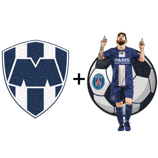 2 PACK Monterrey® Escudo + Lionel Messi