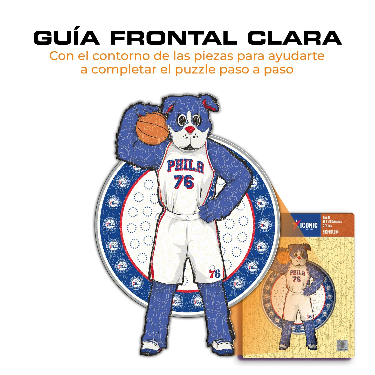 Philadelphia 76ers™ Mascota Rompecabezas de Madera